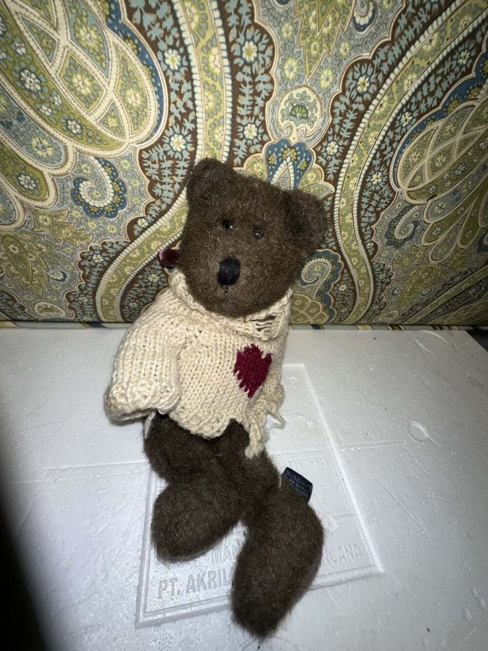 Vintage Boyds Bears J.B. Bean Series 11" Plush Bear with Heart Sweater